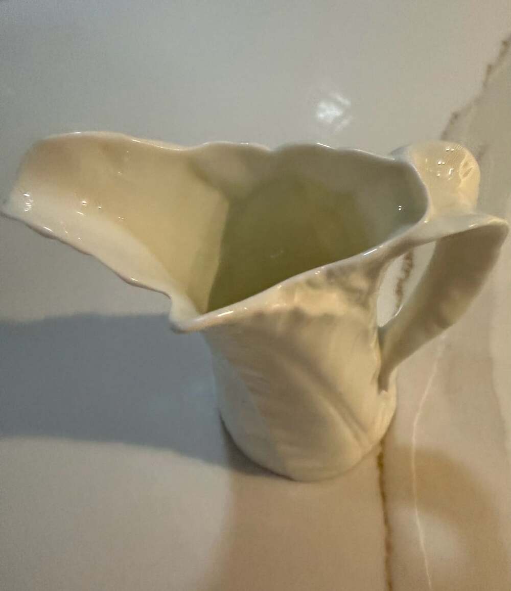 Vintage Royal Worcester Bone China Fern/Banana Leaf Design Creamer Pitcher